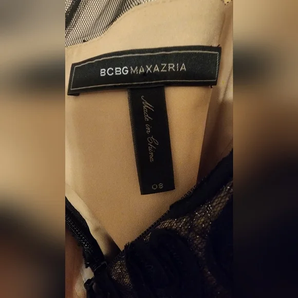 BCBGMAXAZRIA beautiful Embroidered black party dress - Picture 5 of 6